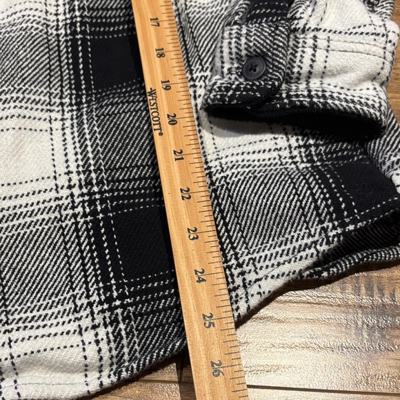 Frank & Oak Black and White Plaid Button Down jacket/sweater - Picture 3 of 11